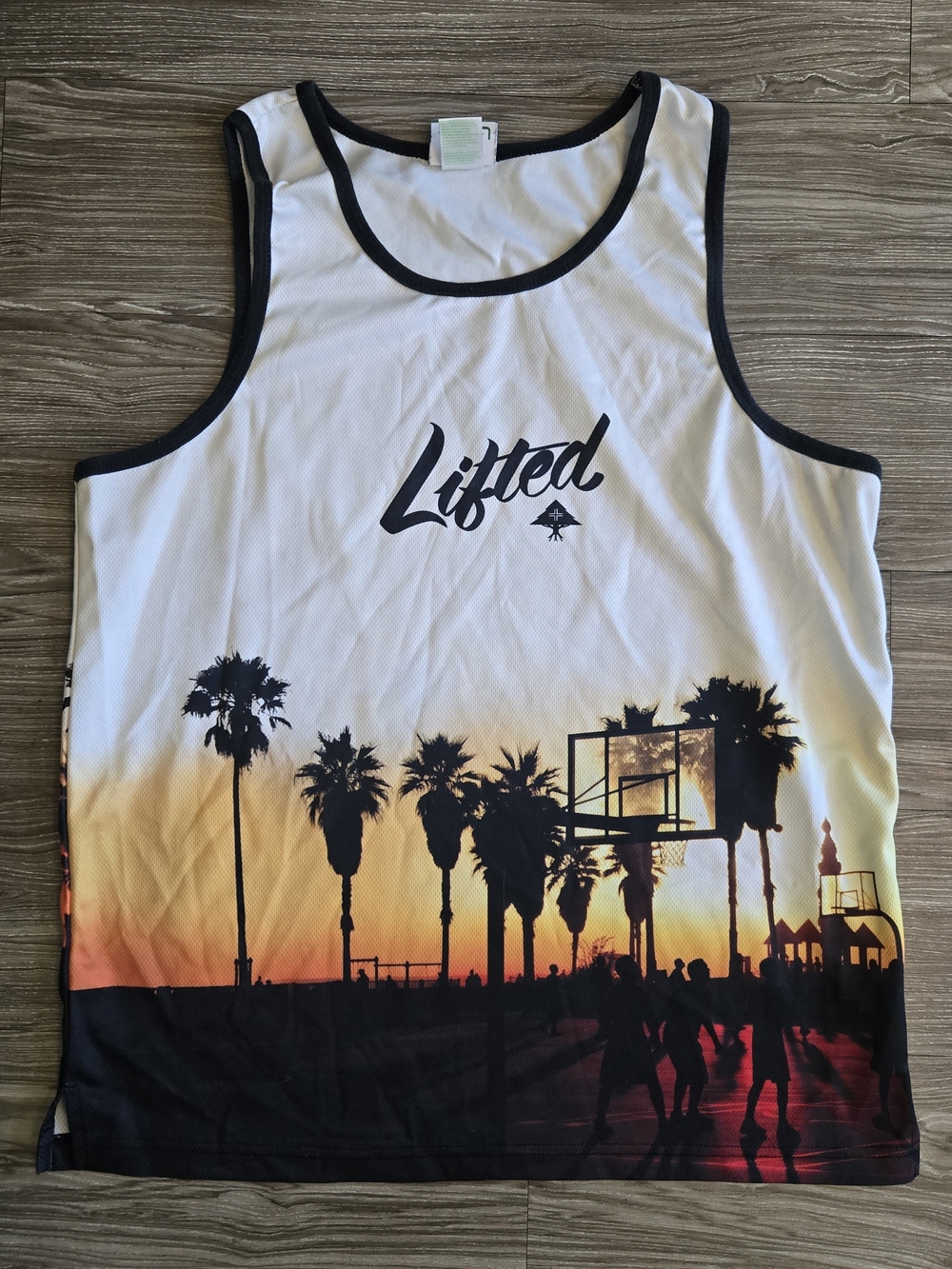 Men’s White Sunset Palms Tank